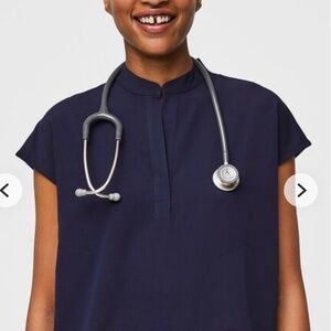 FIGS Women's M Medium Navy Blue Maternity Scrub Top Navy Blue Kitale